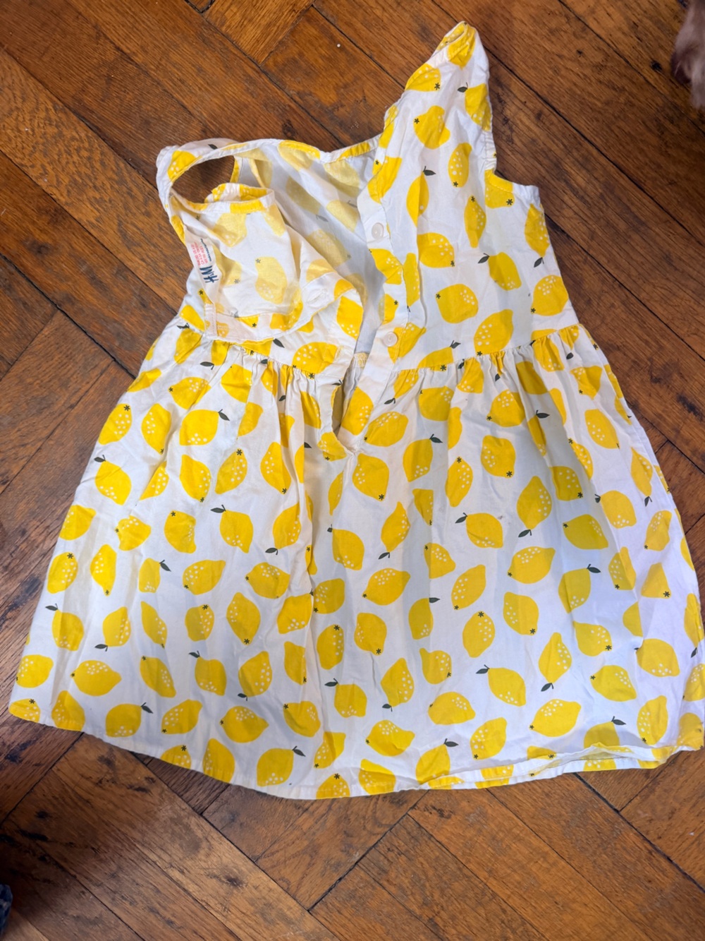 H&M White and Yellow Lemon Print Summer Dress for Girls